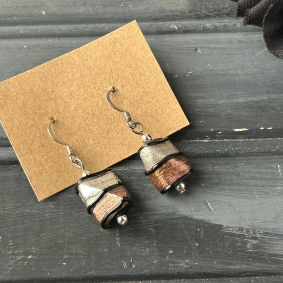 Silver + Copper Earrings - Picture 2 of 8